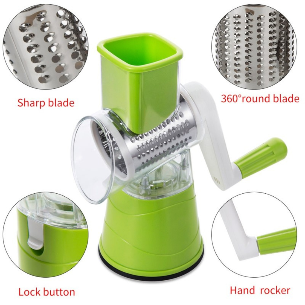 Versatile Rotary Cheese Grater & Vegetable Slicer - aero revive 2