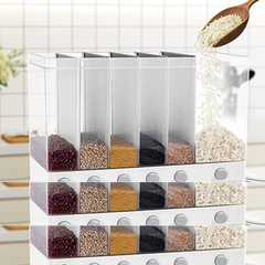 Transparent Container Storage Box, 6 In 1 Wall-Mounted Food Dispenser